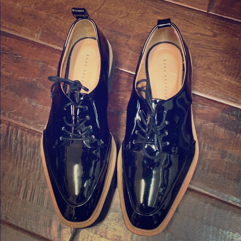 Zara platform loafers